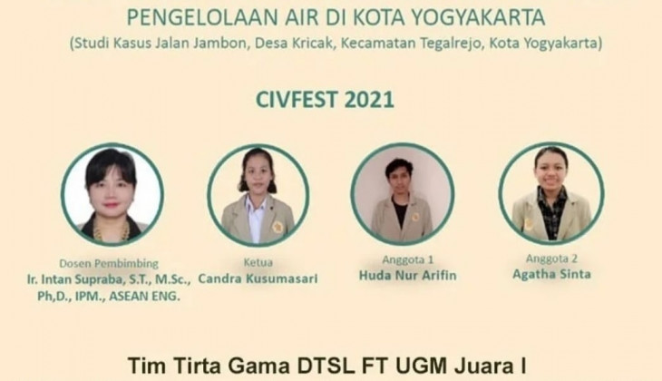 Tim Tirta Gama UGM Raih Juara 1 pada Kompetisi Civil Engineering Festival 2021