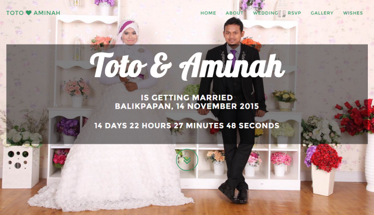 Domain pernikahan pribadi yang dibuat tim wemary atas permintaan klien/ calon pengantin.