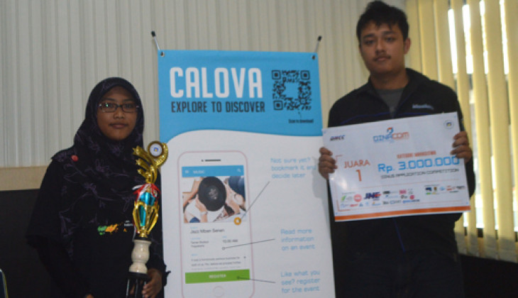Tim Calova UGM berhasil meraih juara 1 dalam Kompetisi IT Nasional di Universitas Dian Nuswantoro, 27-28 Februari lalu.