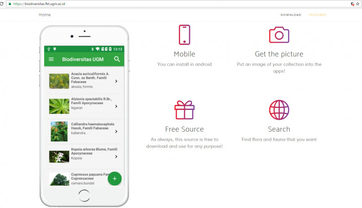 UGM Meluncurkan Aplikasi Android “Biodiversitas”