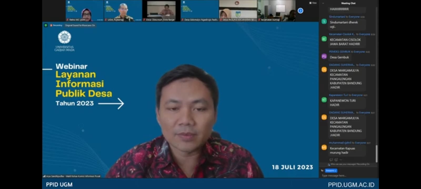 UGM's PPID Organizes National Webinar on Village Public Information
