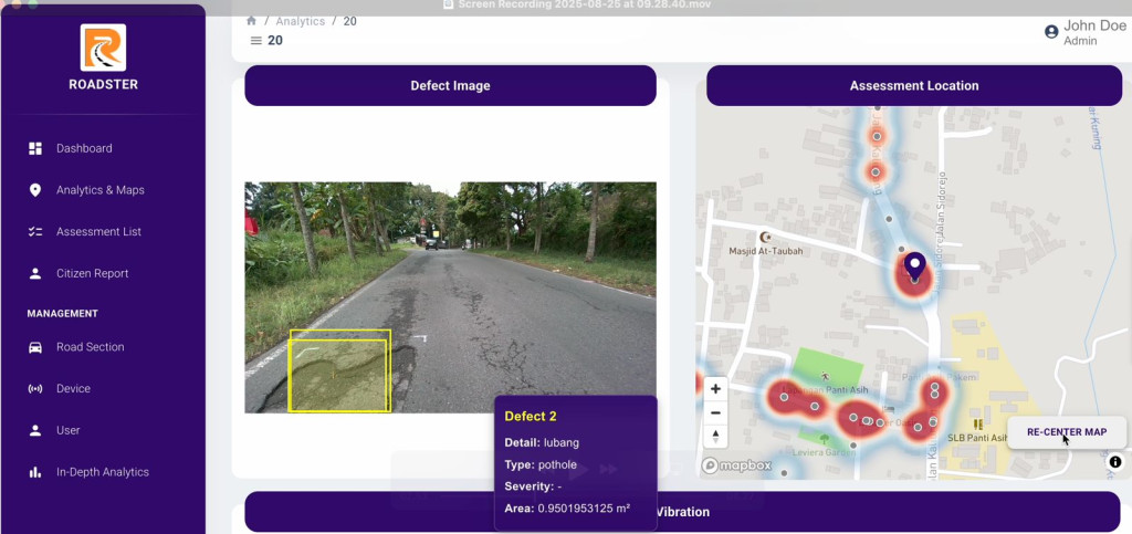 UGM Vocational School students and local youth test AI-based ROADSTER app to detect road damage and illegal waste, promoting community innovation.