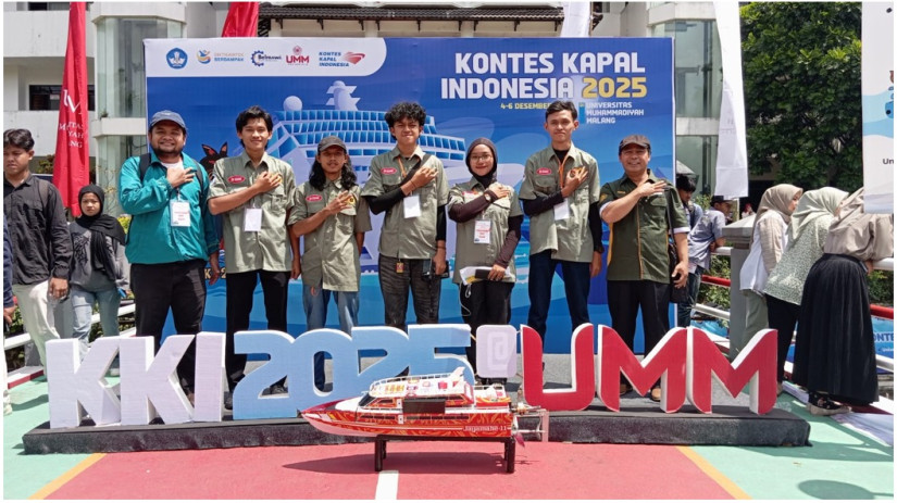 UGM’s Gamantaray team wins first place in the Electric Remote Control category at the 2025 Indonesia Ship Contest with Gamanave.