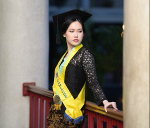 UGM psychology graduate Marlyn Ivana Trigita was recognized for finishing her degree in just over three years.