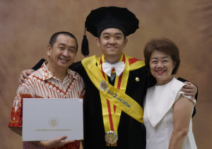 Stanley Tjoa at the UGM graduation ceremony after completing a PhD