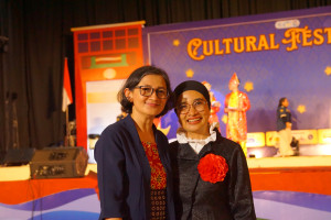 Okky Madasari with UGM official at Cultural Festival 15 at UGM