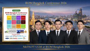 Group photo of UGM students winning first place in IEOM paper competition