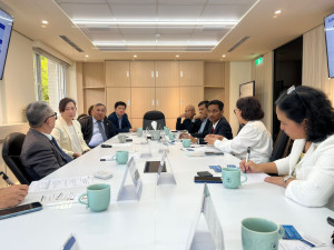 UGM Rector Professor Ova Emilia meets with university leaders during an official visit to Taiwan.