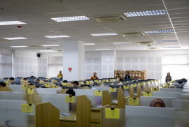 Applicants take the 2026 UGM Computer-Based Admission Test in a campus computer laboratory.
