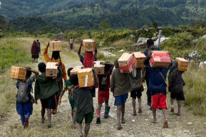 Illustration of remote communities facing limited access to infrastructure and public services.
