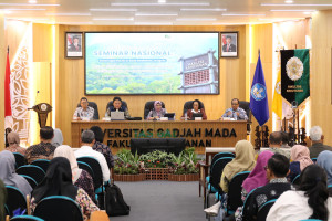 Participants attend a national seminar on the role of silviculture in forest rehabilitation and productivity at UGM.